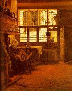 Interior with a Woman at a Spinning Wheel fdgd BOURSSE, Esaias